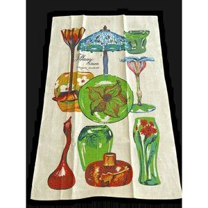 Tiffany Glass Chrysler Museum of Art Flax Linen Tea Towel NEW W/O Tags Kay Dee